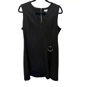 Calvin Klein Women's Black Sleeveless Back Zip Mini Sheath Dress Size 12